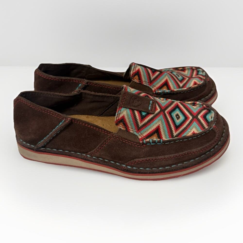Ariat Loafers Womens Size 6.5B Aztec Palm Brown Cruiser Shoe Westerncore Cowgirl